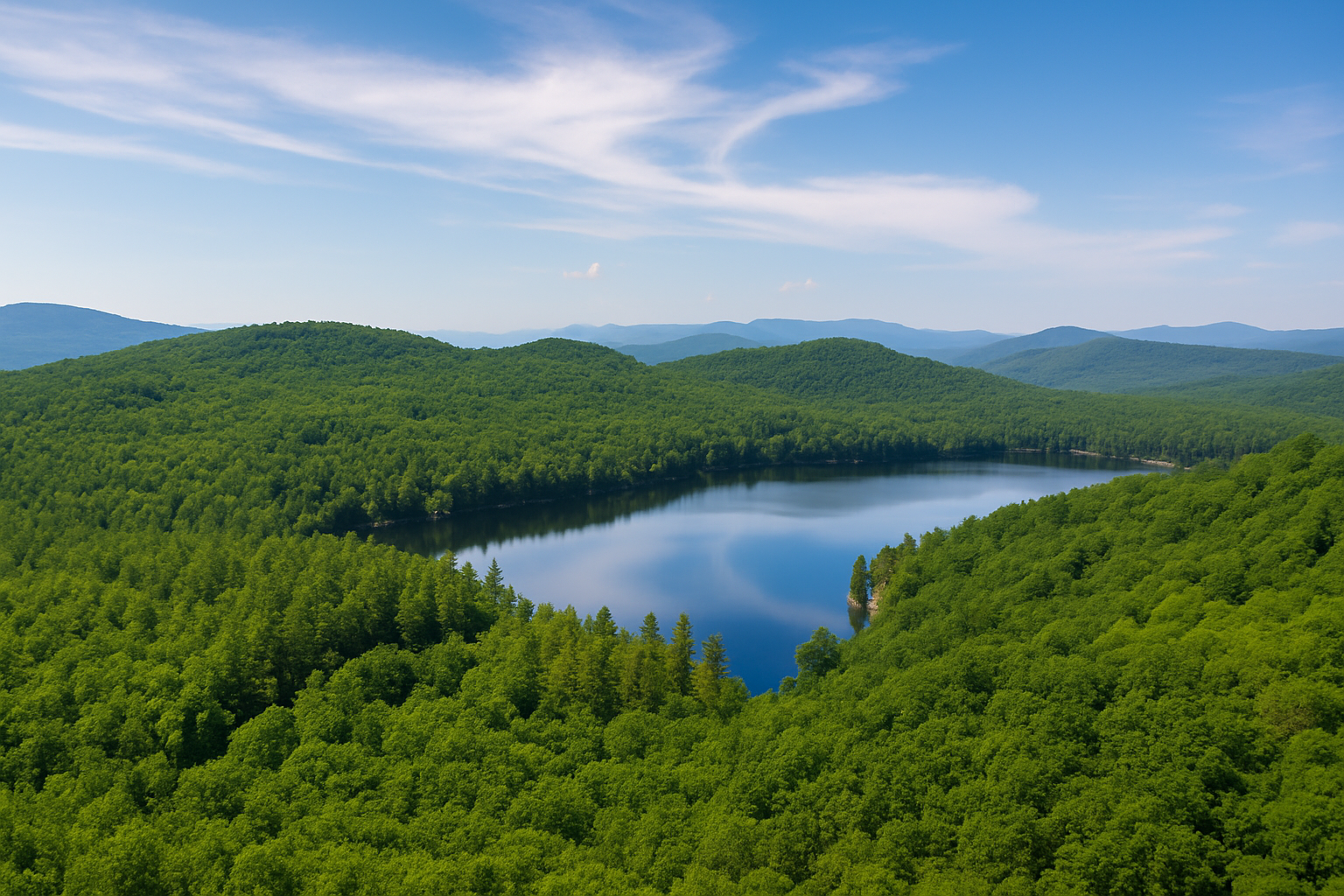 Aerial view over Howard Pond